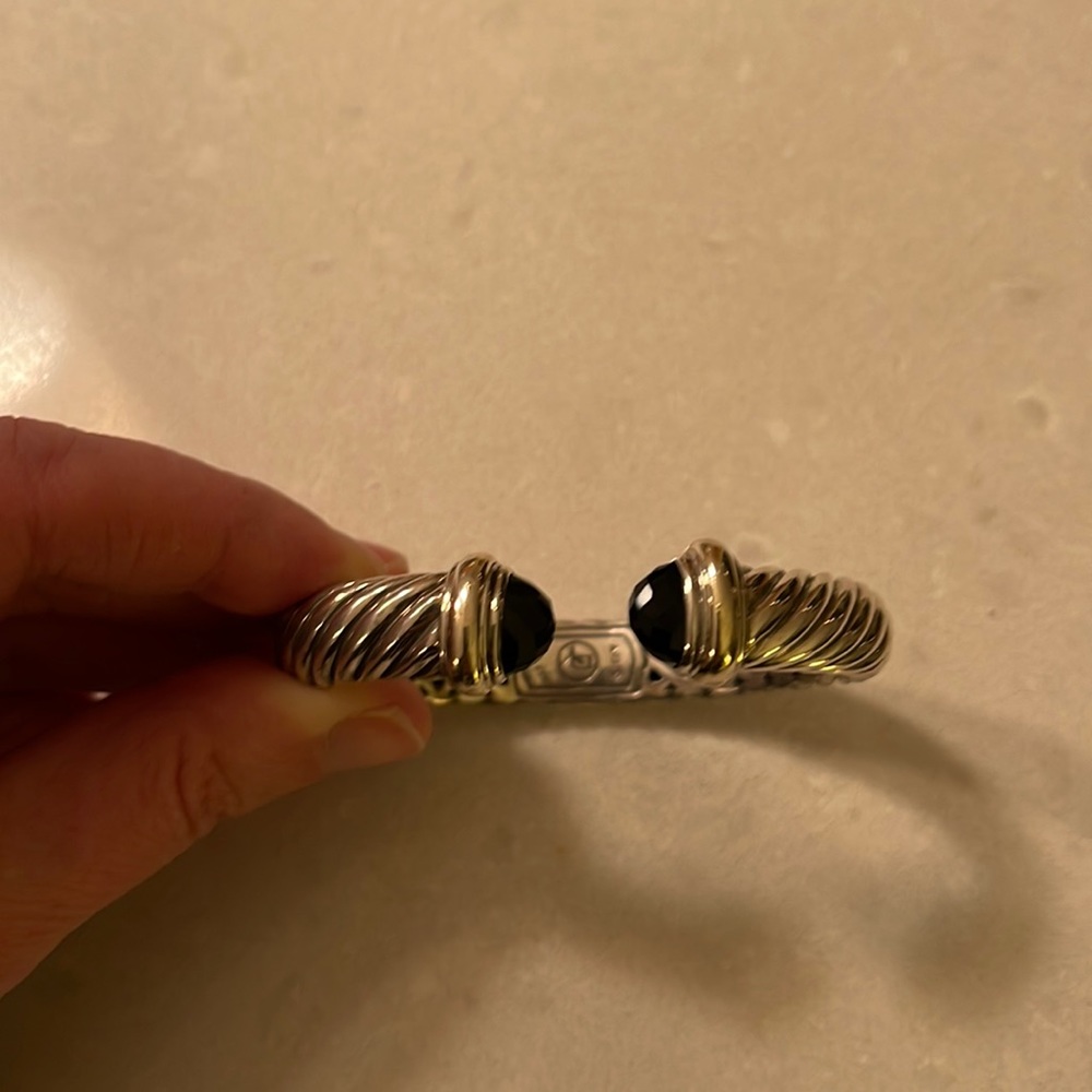 David Yurman bangle.  Sterling silver and 14K with onyx.